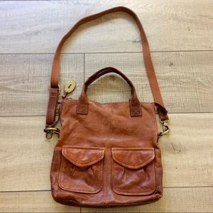 Fossil leather crossbody purse satchel bag